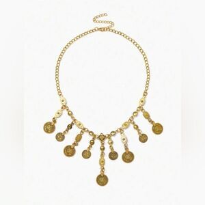 Gold Coin Pendant Necklace #1582